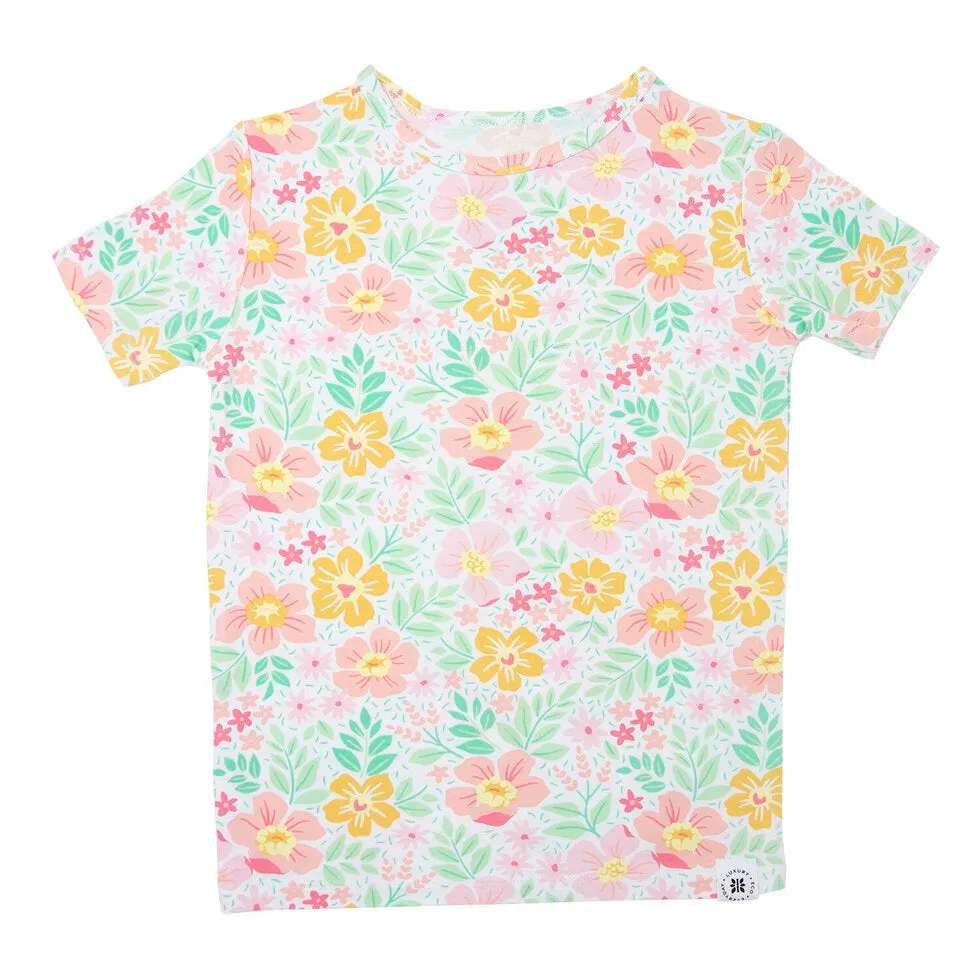 2 Piece Girls Floral Short Pajamas