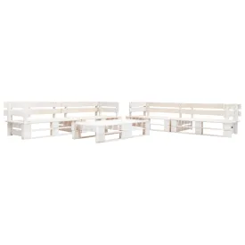 6 Piece Garden Pallet Lounge Set Wood White