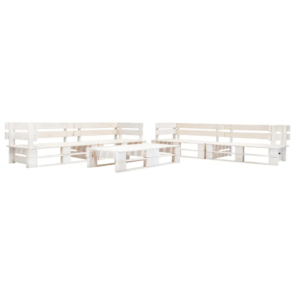 6 Piece Garden Pallet Lounge Set Wood White