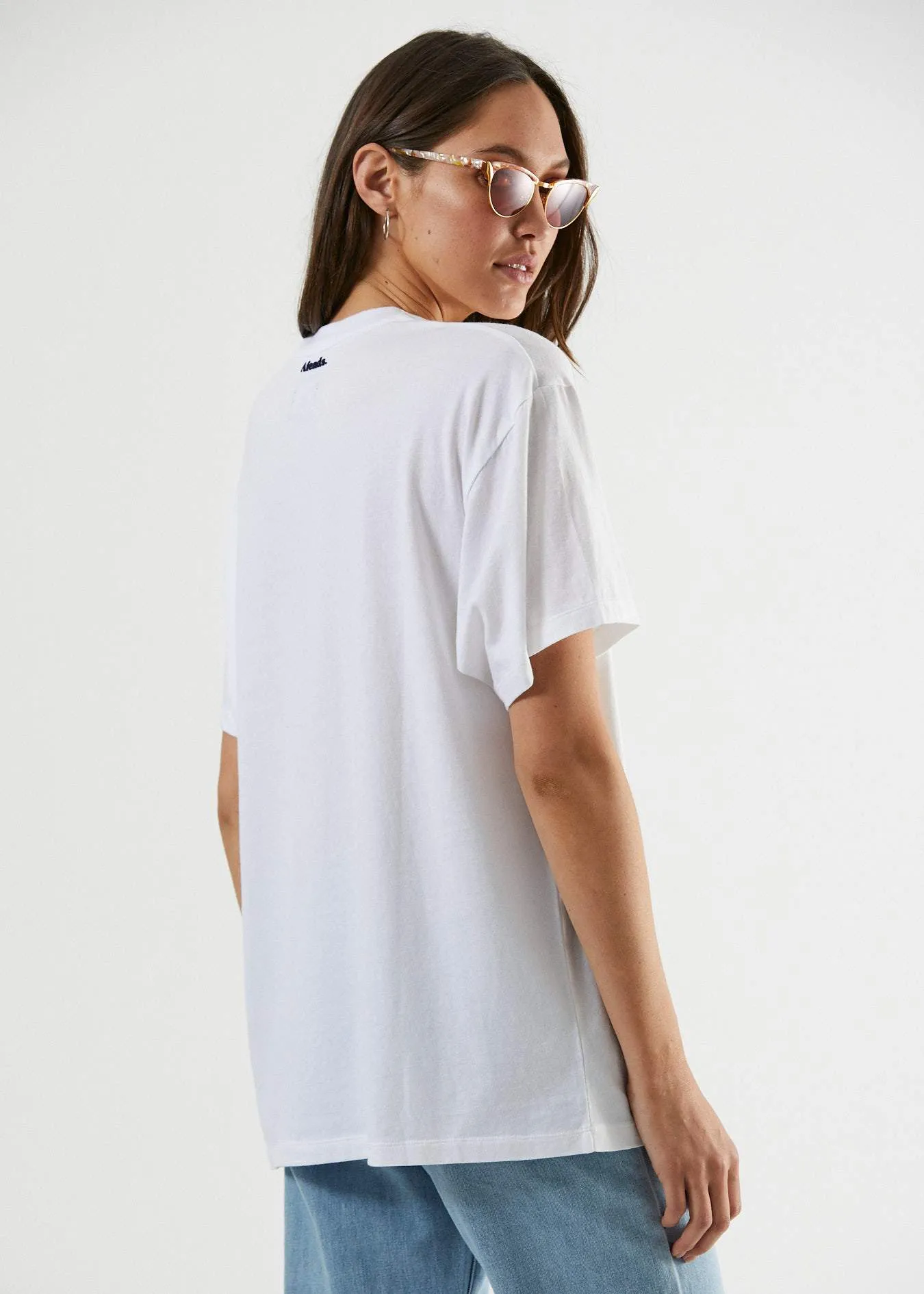 Afends Womens Trip To The Moon - Oversized Tee - White