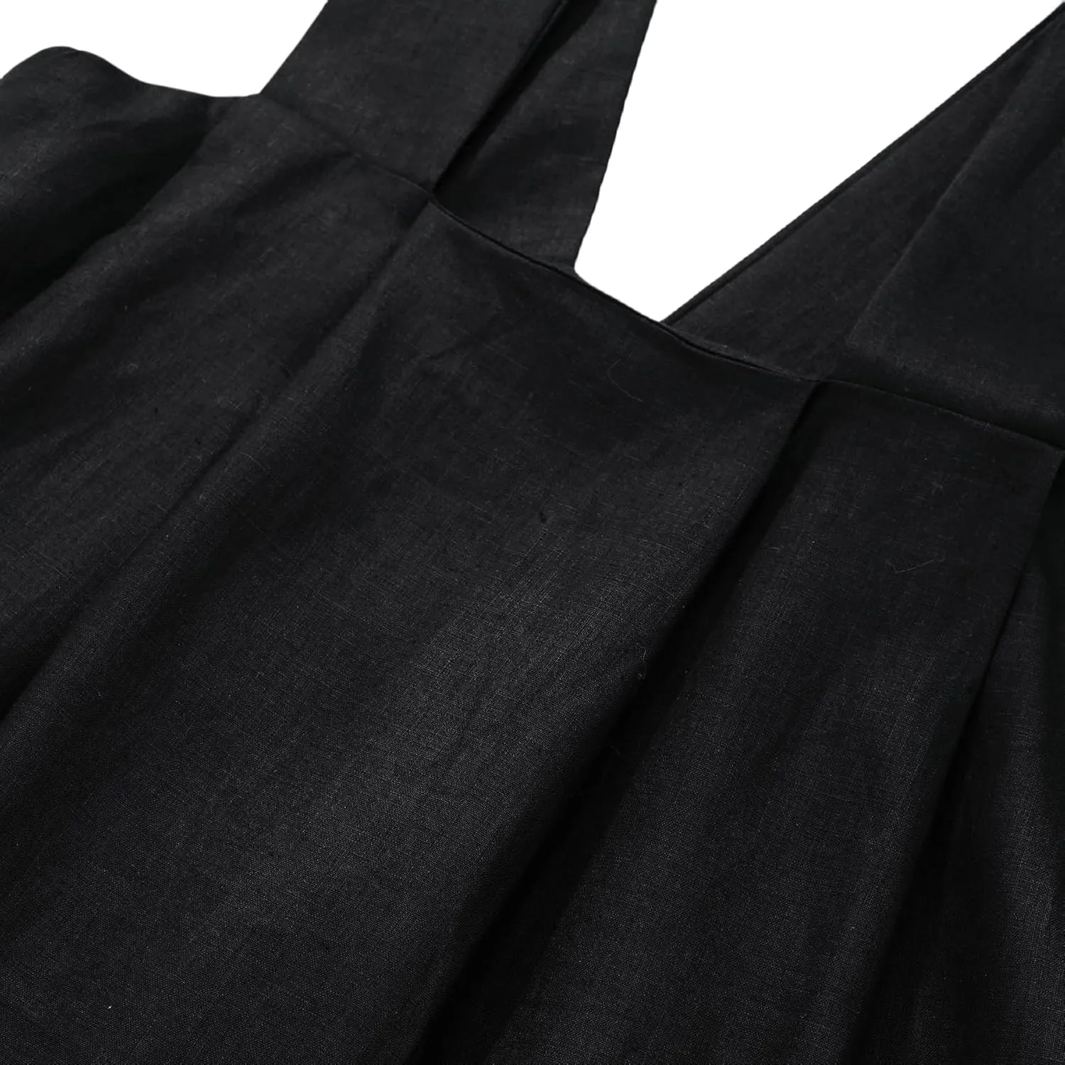 Amazhiyu Women's Pure Linen Summer Sleeveless Strap Midi Dresses with Pockets