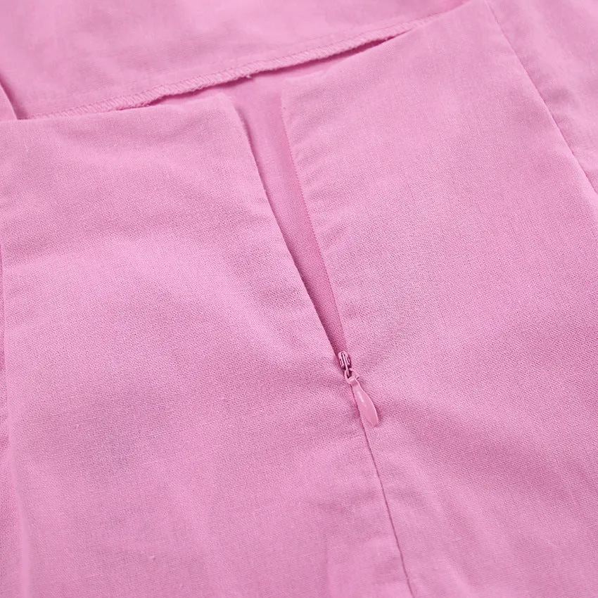 Amozae homecoming dresses Style Summer 2024 Sexy Strap Cotton Linen Pink Short Nightdress Soft Home Wear Women Can Wear outside Fashion
