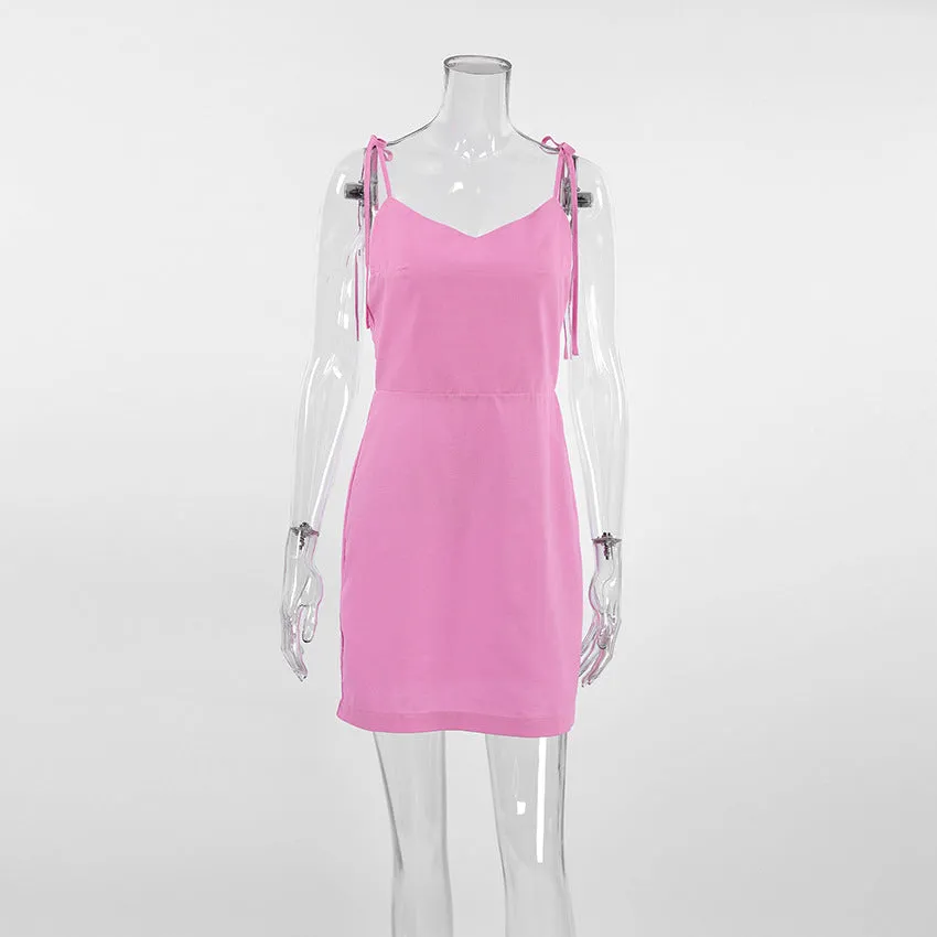 Amozae homecoming dresses Style Summer 2024 Sexy Strap Cotton Linen Pink Short Nightdress Soft Home Wear Women Can Wear outside Fashion