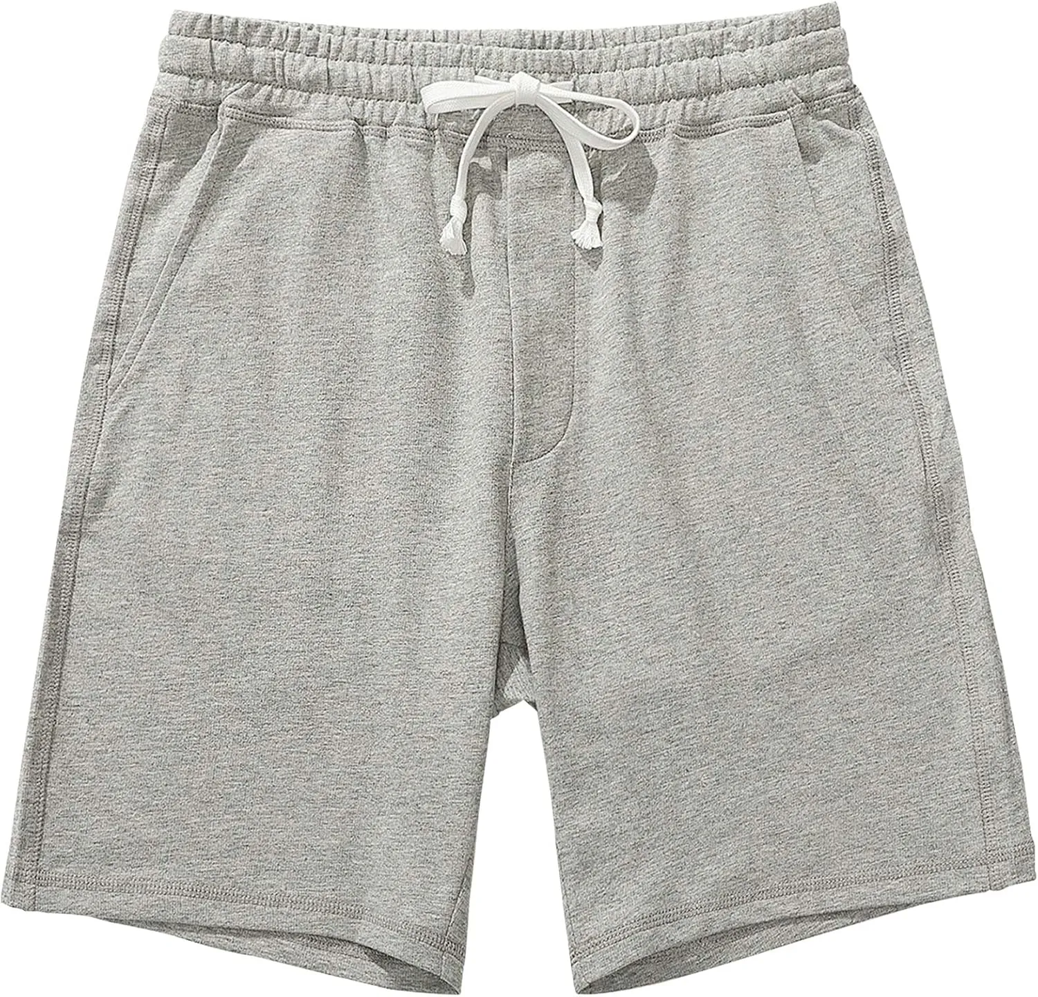 AMY COULEE Men's Casual Shorts 8" Cotton Athletic Workout Lounge Sweat Shorts with Pockets