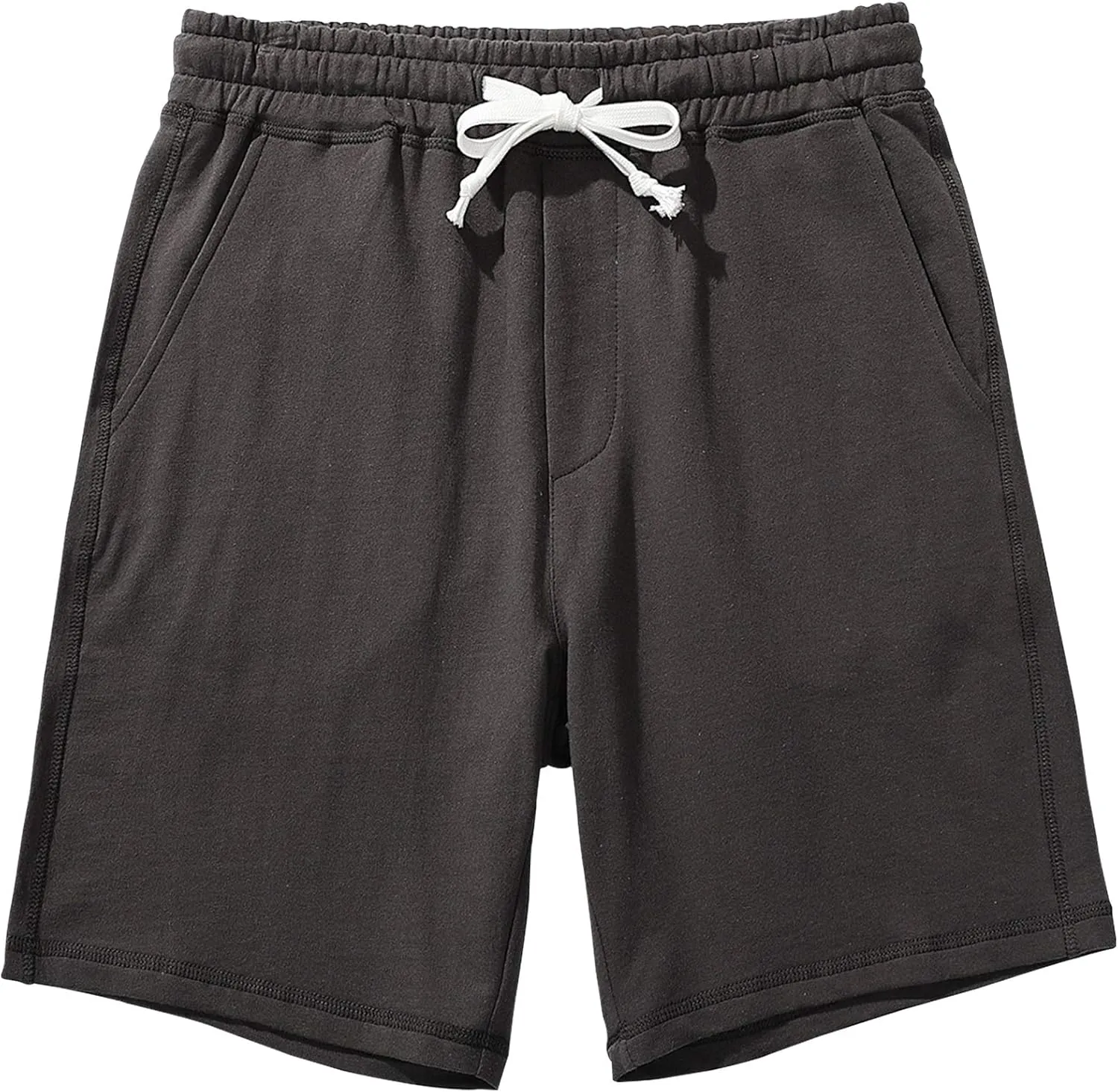 AMY COULEE Men's Casual Shorts 8" Cotton Athletic Workout Lounge Sweat Shorts with Pockets