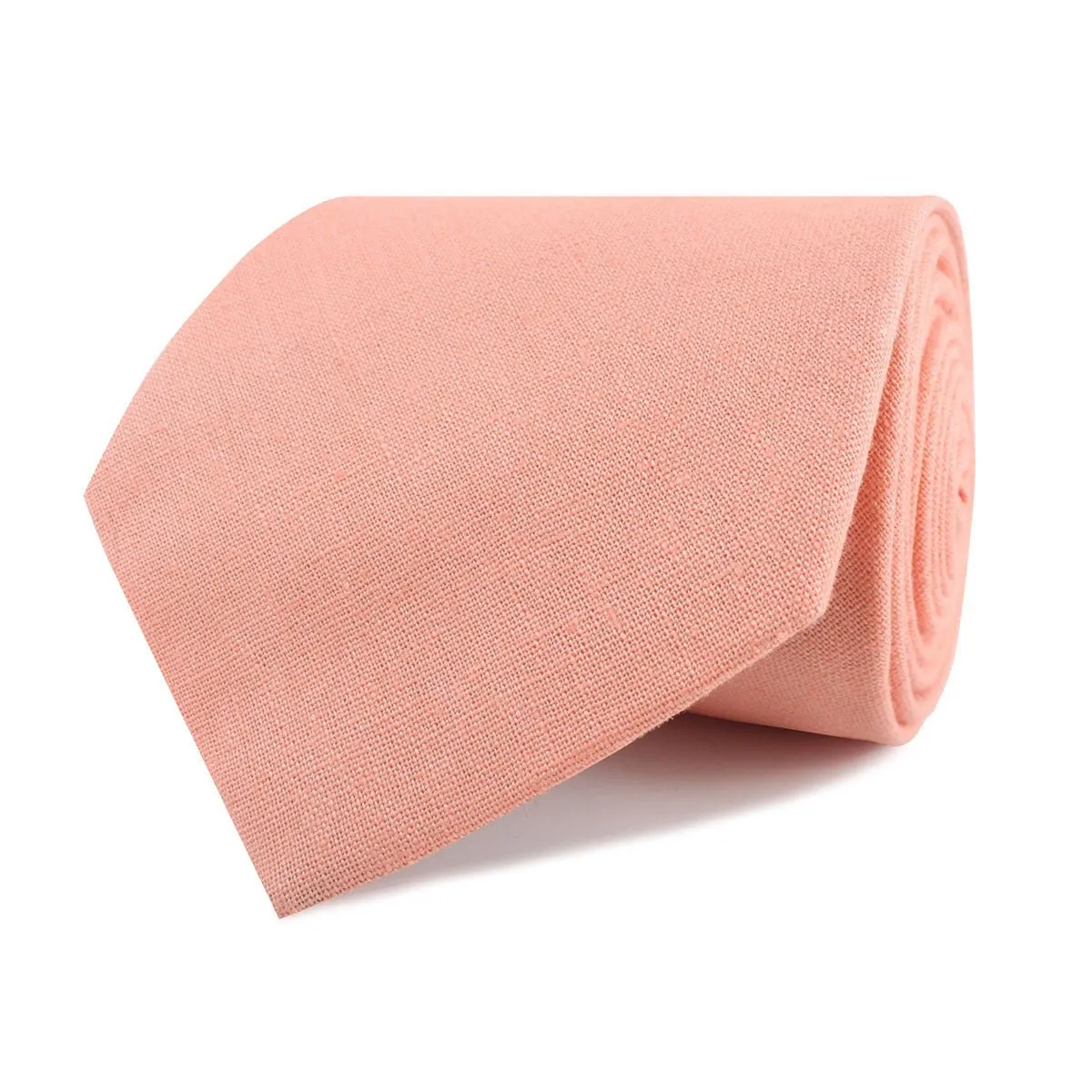 Apricot Peach Slub Linen Necktie