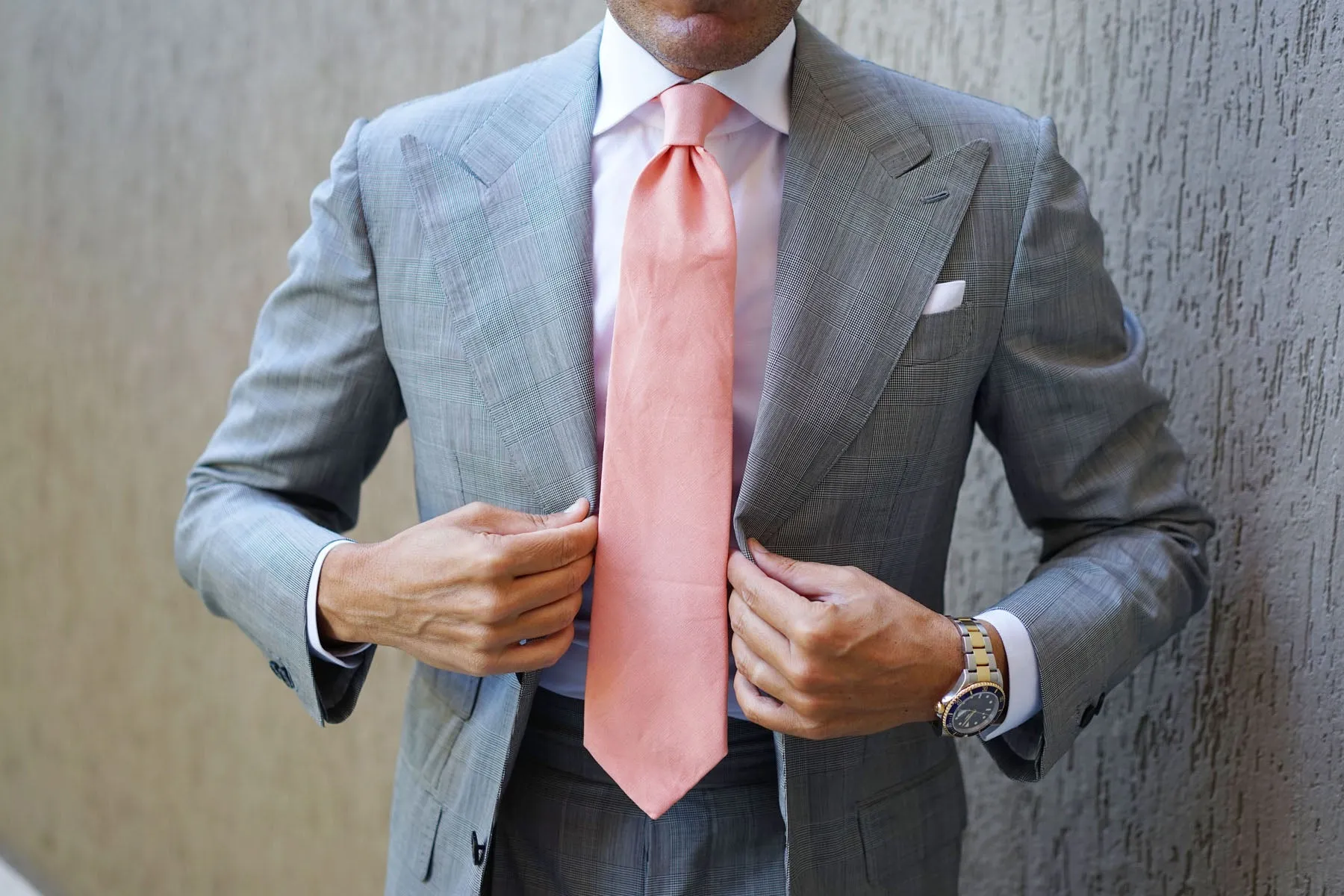 Apricot Peach Slub Linen Necktie