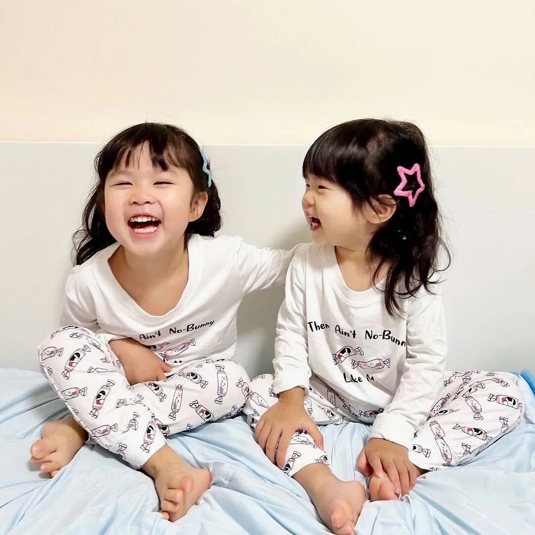 Bamboo Blend Two Piece Pajama Set - Bunny Candy