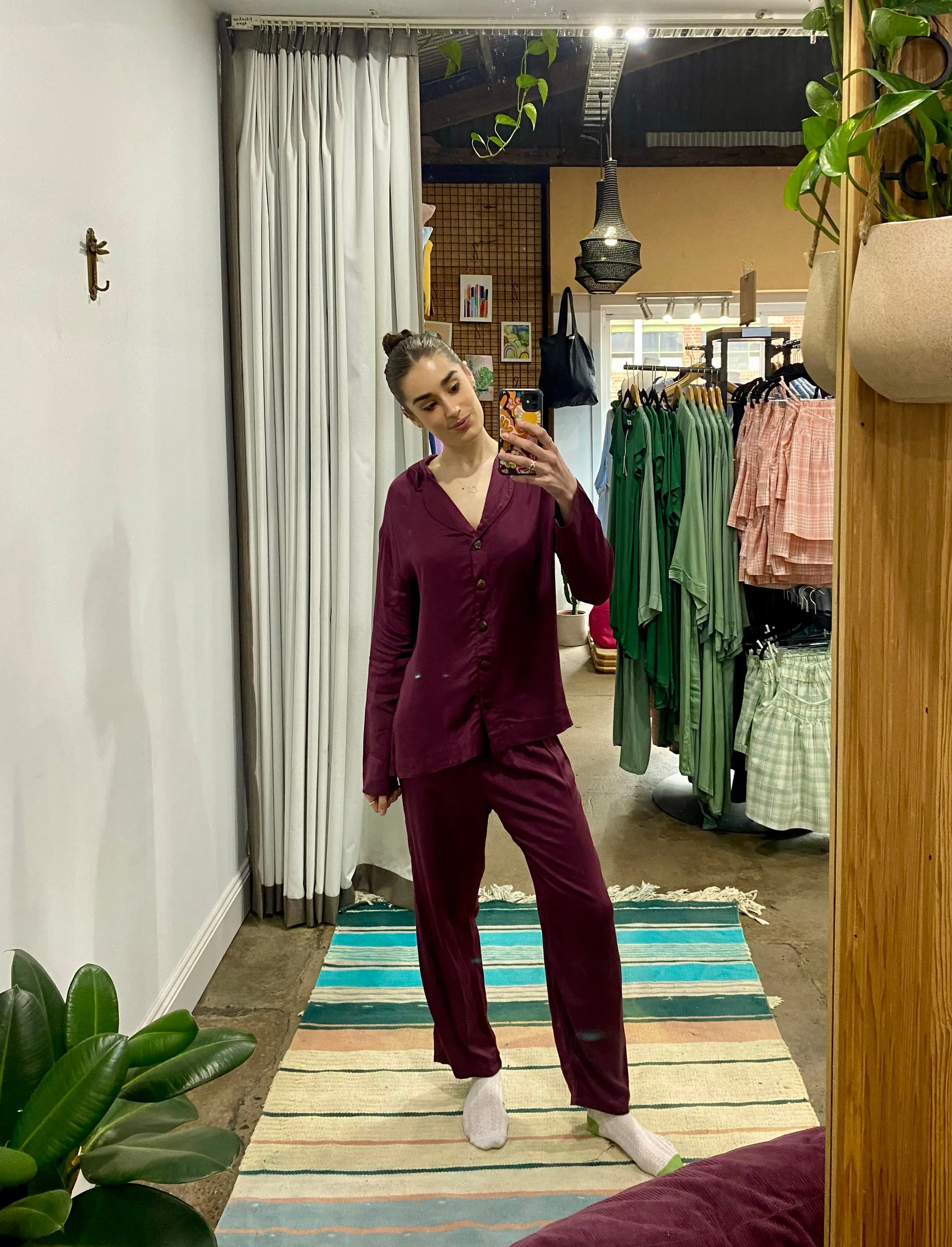 Bamboo Pyjama Set in Burgundy