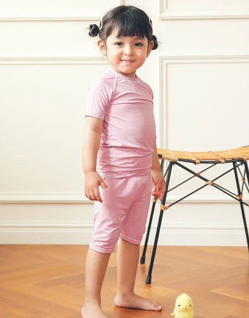 Berry Pink Bamboo Stitch Short Sleeve Pajamas