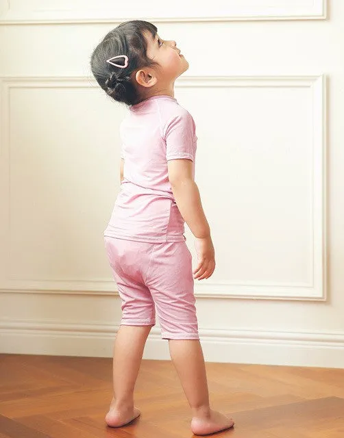 Berry Pink Bamboo Stitch Short Sleeve Pajamas