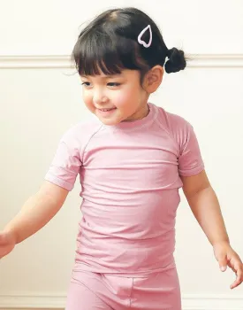 Berry Pink Bamboo Stitch Short Sleeve Pajamas