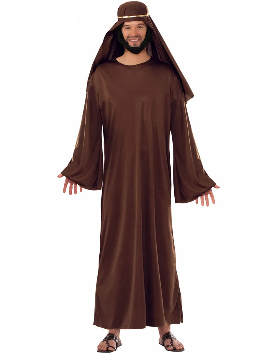 Biblical Shepherd Mens Brown Christmas Nativity Costume