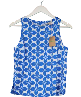 boden Blue Linen Sleeveless Shell Top UK 8