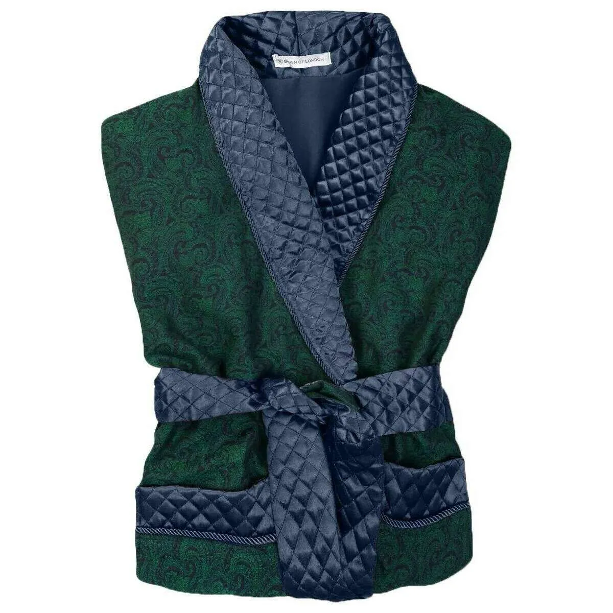 Bown of London Russborough Short Smoking Jacket - Green/Navy