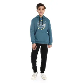 Boys' Winter Pajama Set, Sweatshirt and Pant - Blue