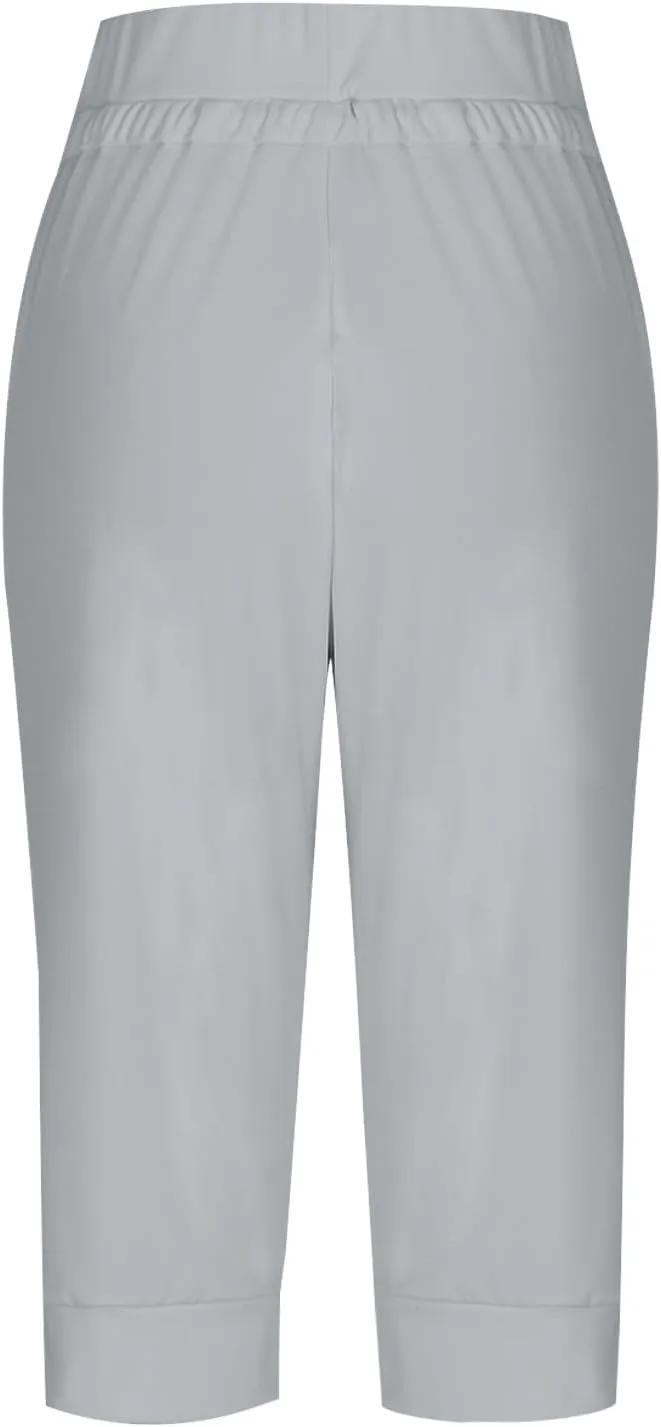 Capri Pants for Women High Waisted Drawstring Joggers Stretch Lightweight Casual Hiking Pant Capri with Pockets