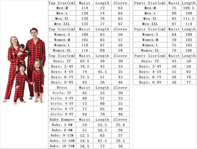Christmas Red Plaid Printed Colorblocked Family Pajama Set