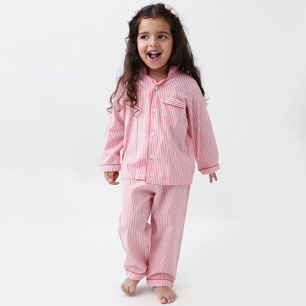 Classic Pink Stripes Pyjama Set