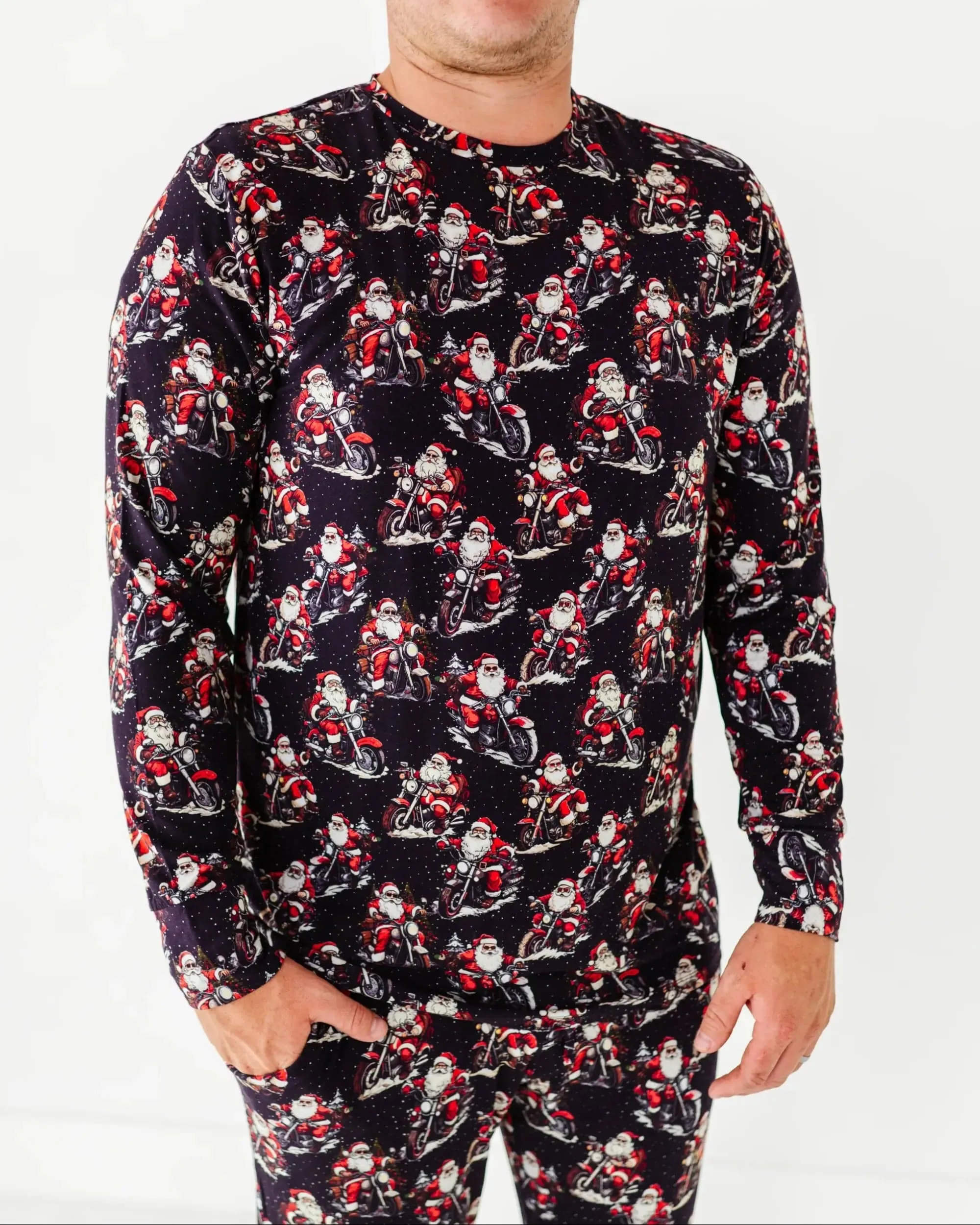 Clausin' Trouble Men's Long Sleeve Shirt