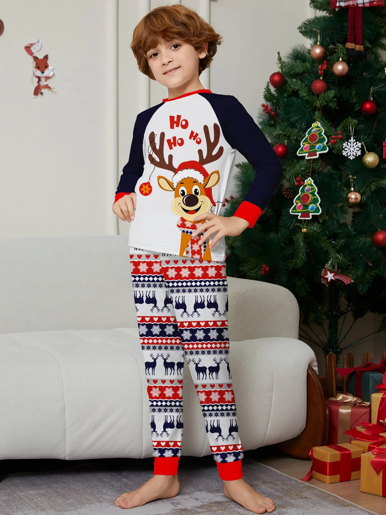 Family Christmas Pajama Matching Set with Moose Monogramming