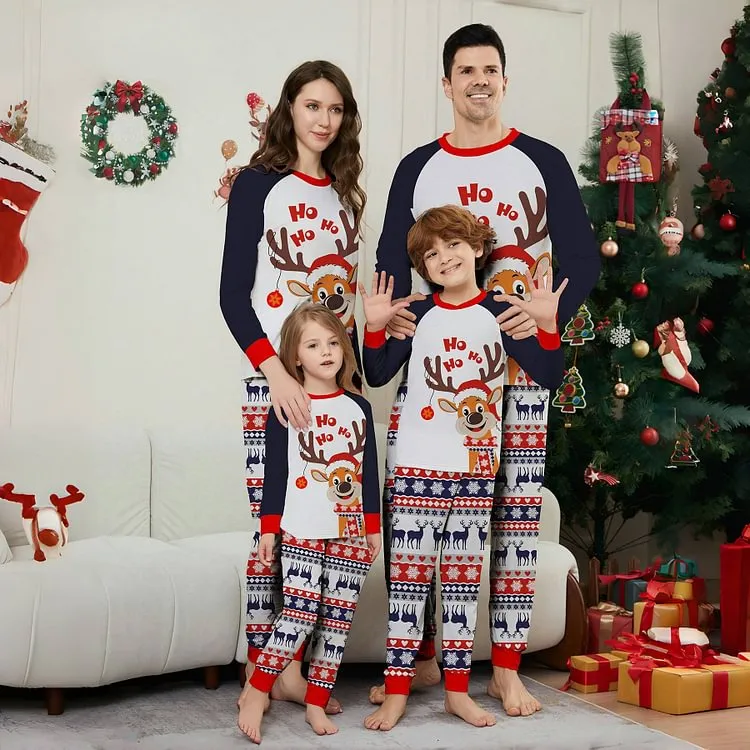 Family Christmas Pajama Matching Set with Moose Monogramming