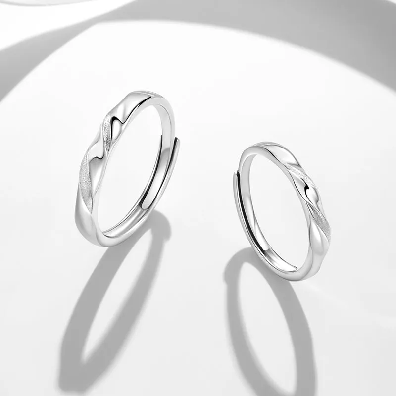 FANCIME "Love Guide" Adjustable Sterling Silver Matching Rings