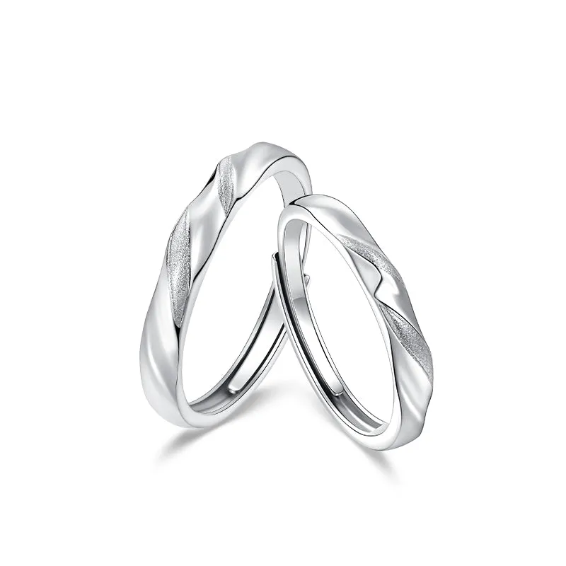 FANCIME "Love Guide" Adjustable Sterling Silver Matching Rings