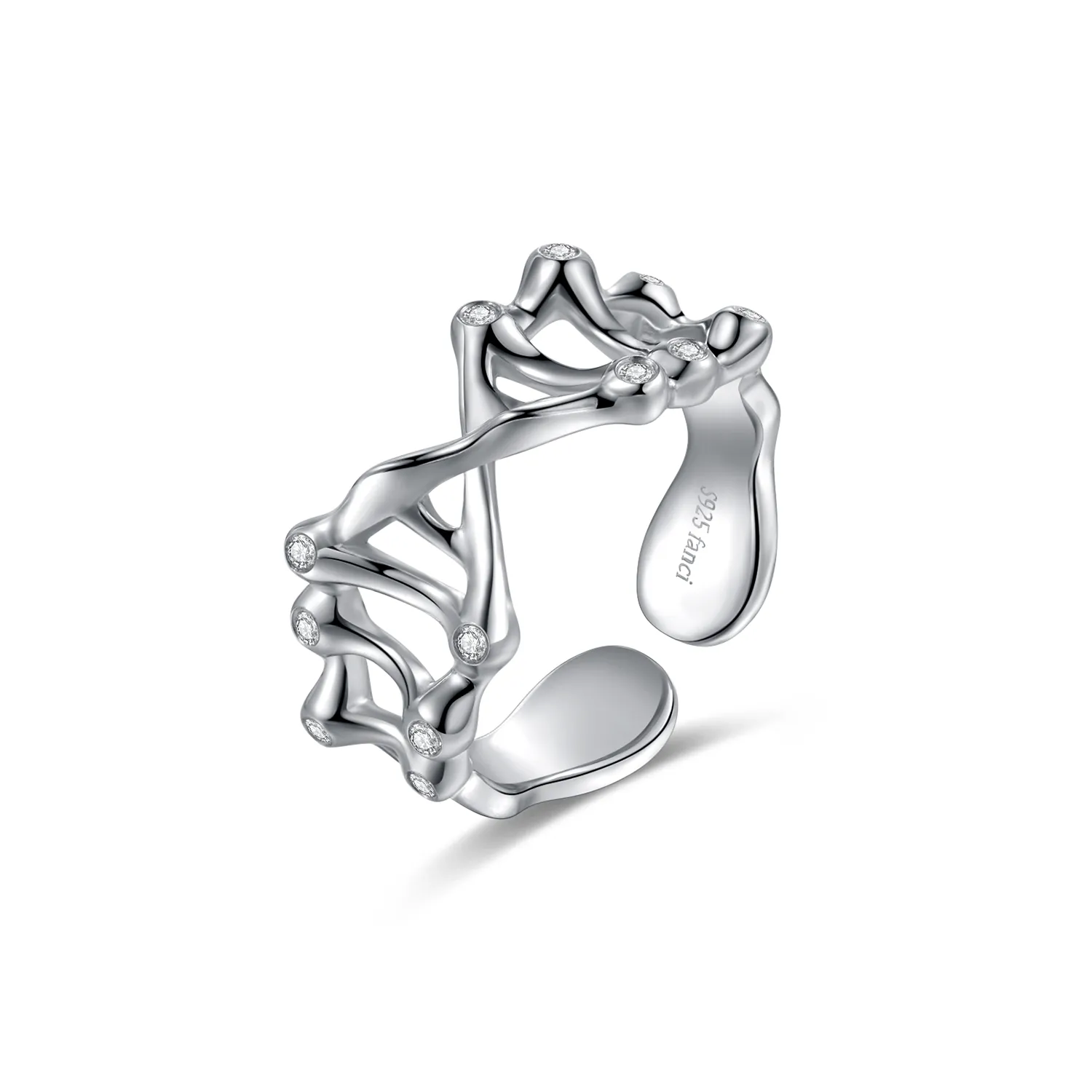 FANCIME "My DNA Love" Open Unisex 925 Sterling Silver Ring