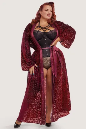 FFFB Wine Devore Gown Curve