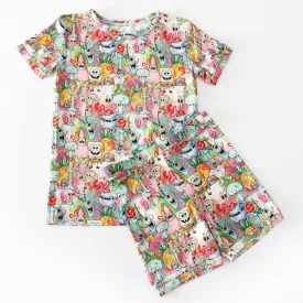 Fluffy Friends Spongey - Bamboo Short Sleeve Short Lounge Set