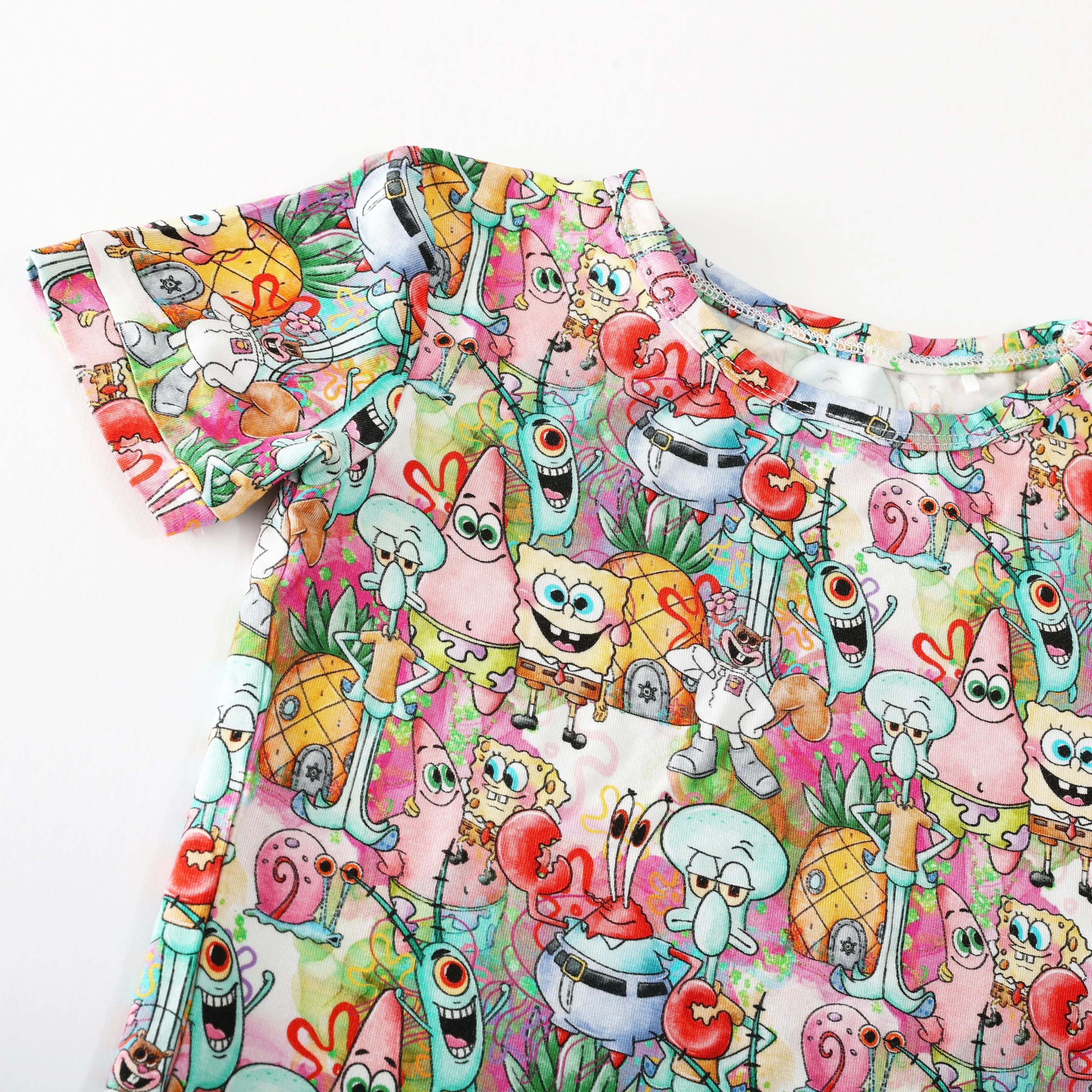 Fluffy Friends Spongey - Bamboo Short Sleeve Short Lounge Set