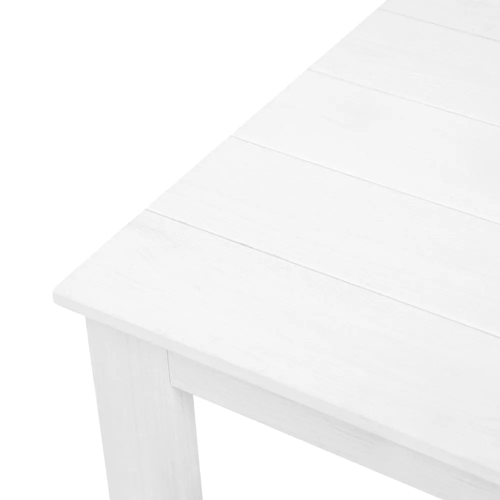 Gardeon 3PC Adirondack Outdoor Table and Chairs Wooden Foldable Beach Chair White