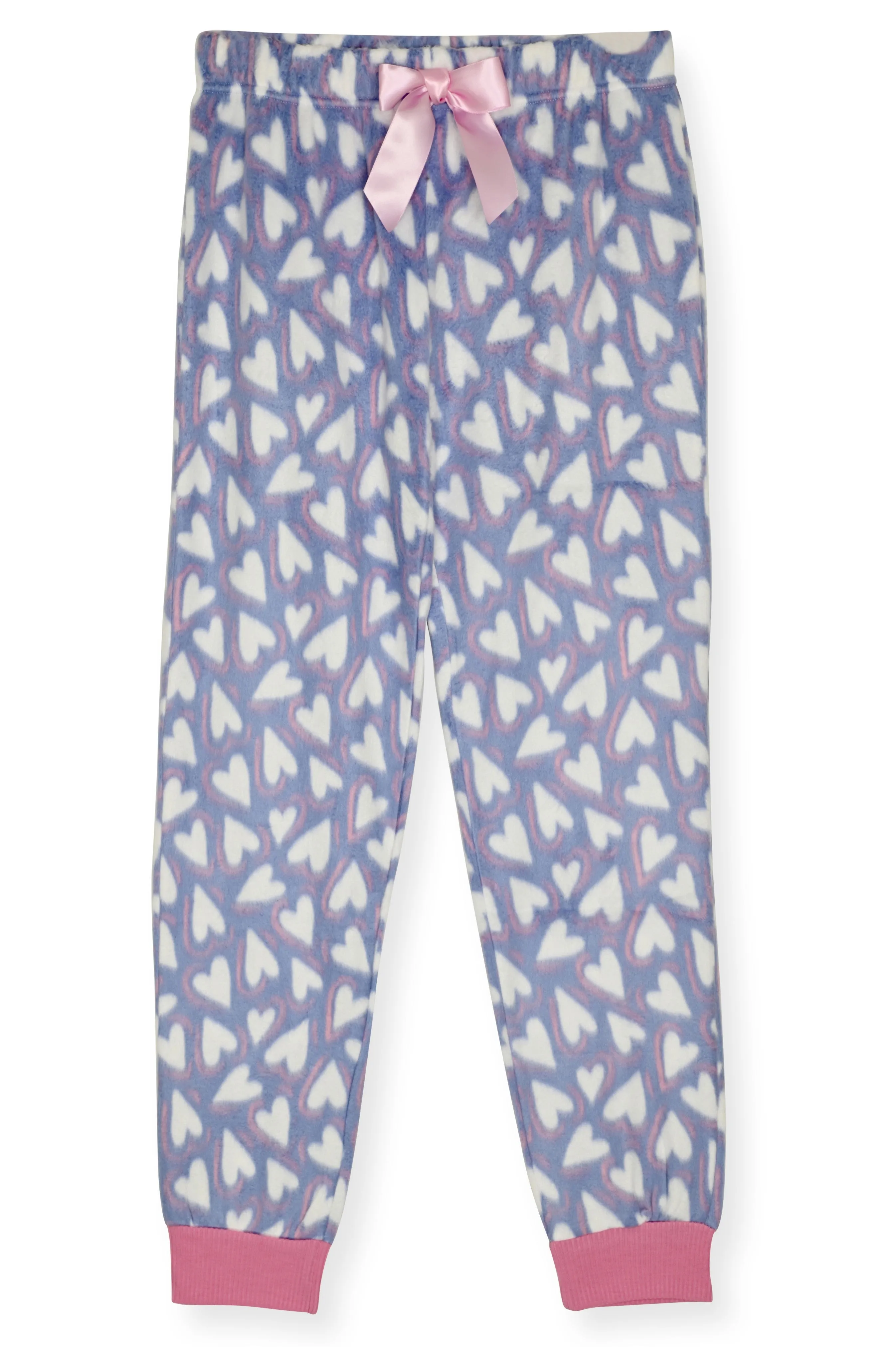 Girls 2-Piece Fleece Pajama Sets- Hello Love, Pink & Blue Pajama Set for Girls