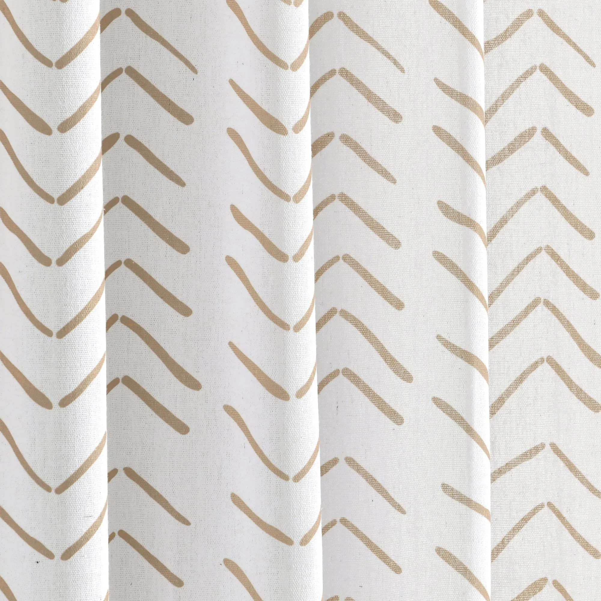 Hygge Modern Arrow Faux Linen Window Curtain Panel Set