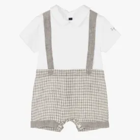 ILG Grey/White Checked Overall Set