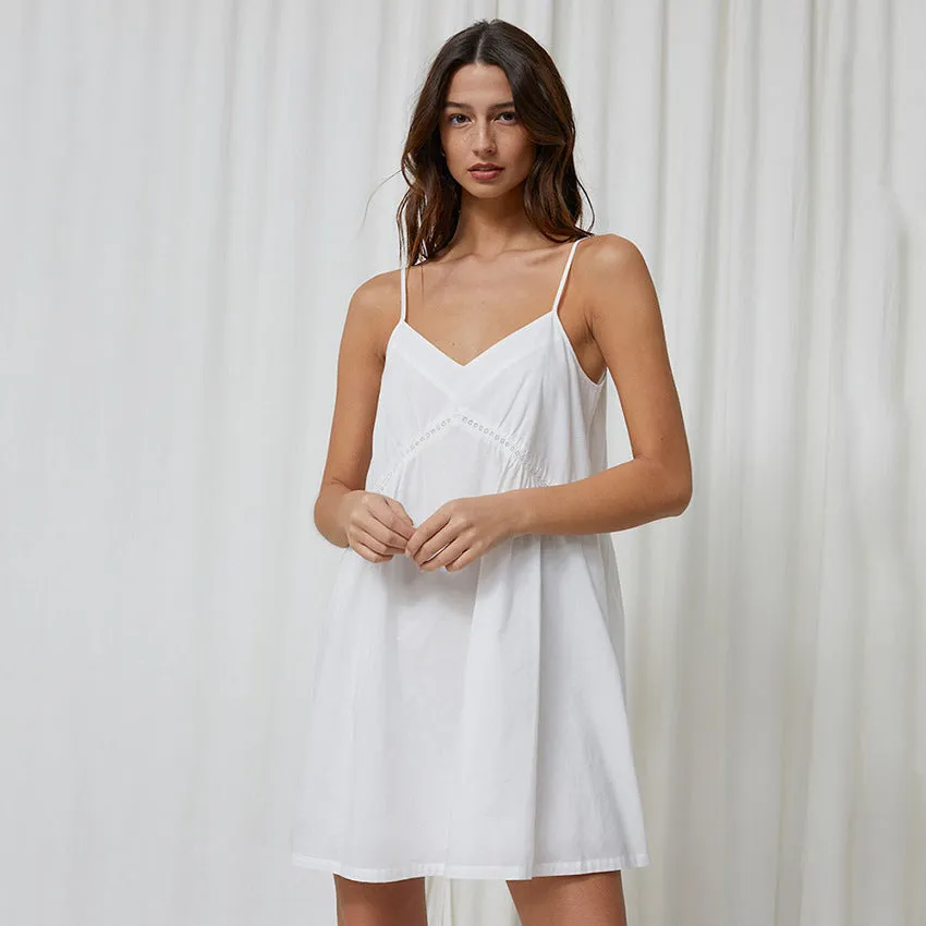 Joskaa pink dress Summer Suspenders White Nightdress Cotton Linen-like Pajamas Fashion Loose Casual Outerwear Home Wear for Women