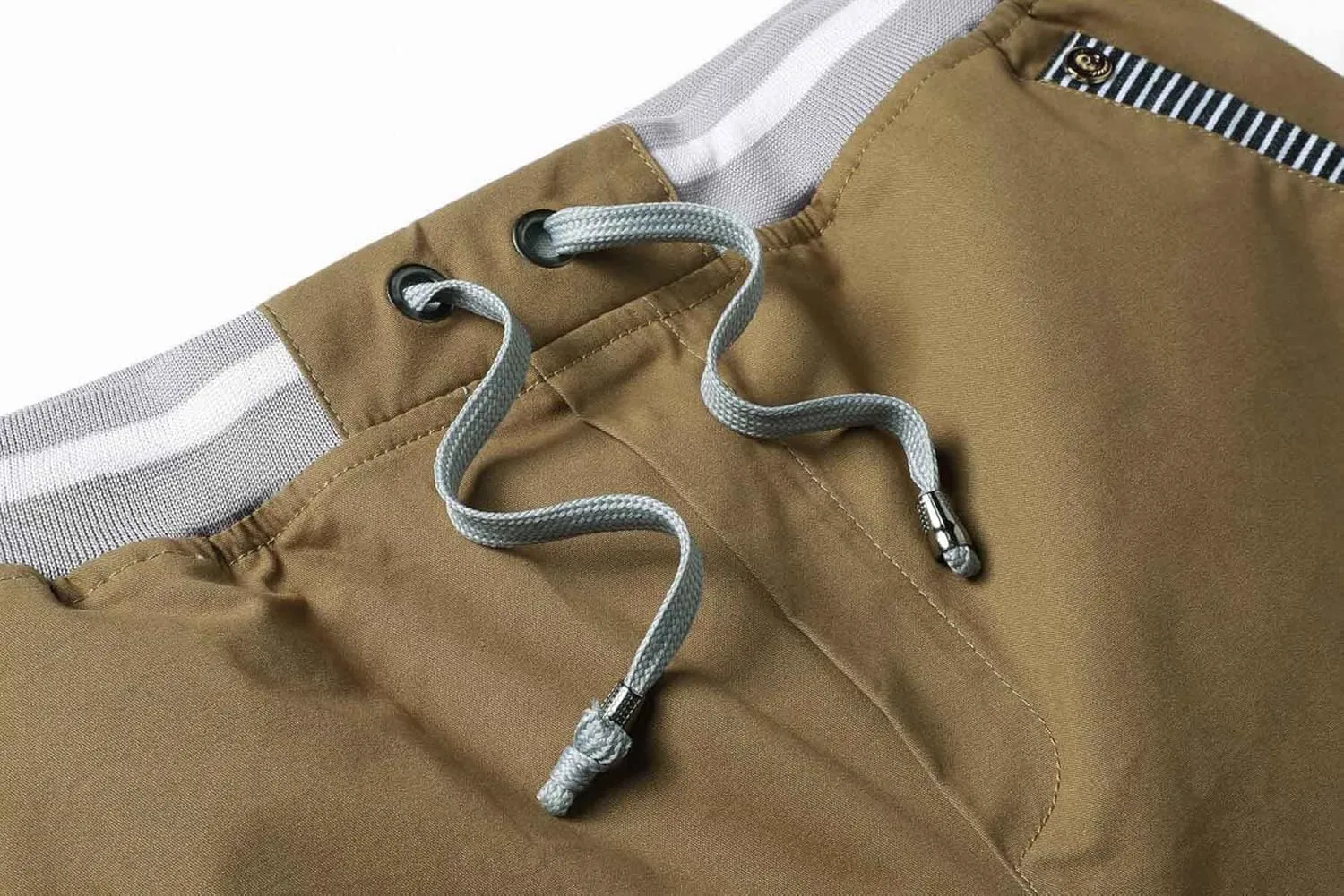 JustSun Mens Shorts Casual Classic Fit Cotton Summer Beach Shorts with Elastic Waist and Pockets