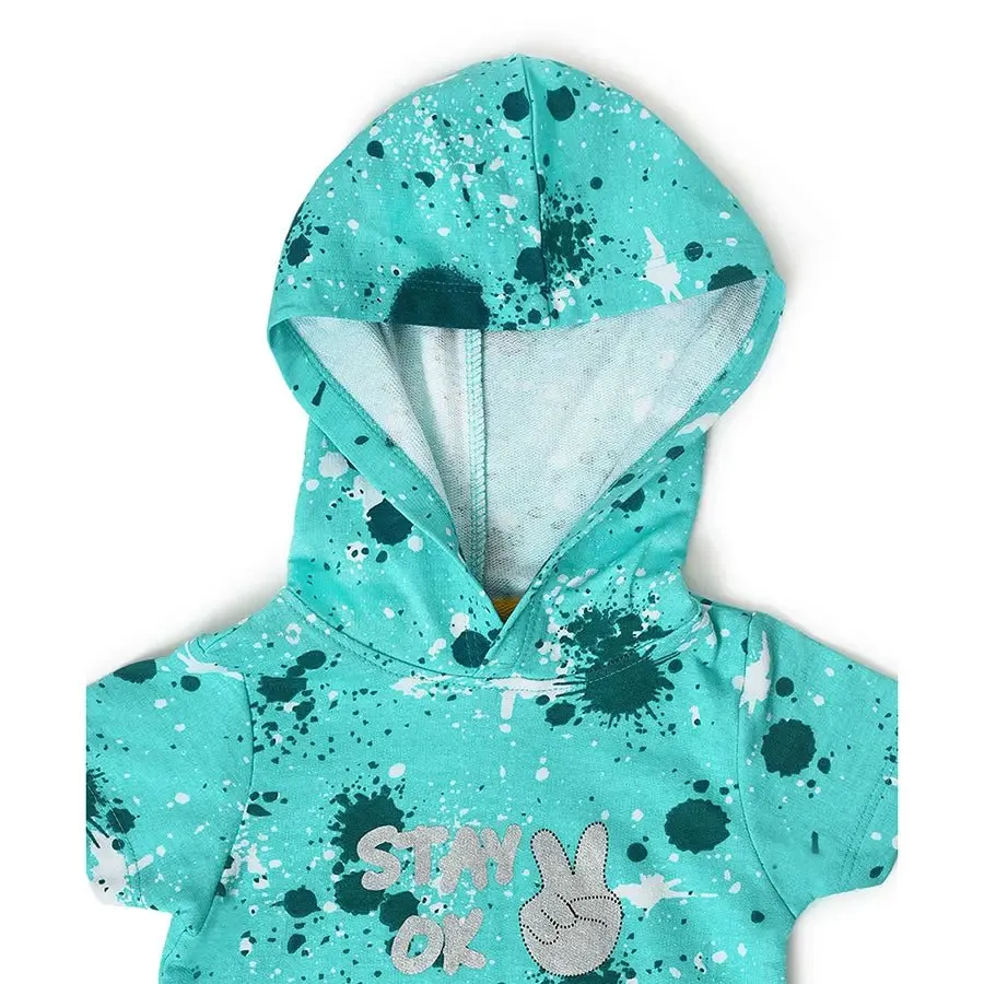 Kids Printed Hoodie & Shorts Set