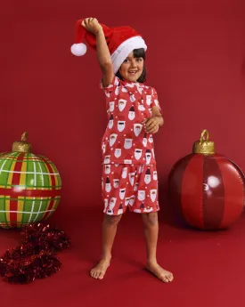 Kip & Co HoHoHo Red Organic Cotton Short Sleeve Tee & Short Pyjama Set