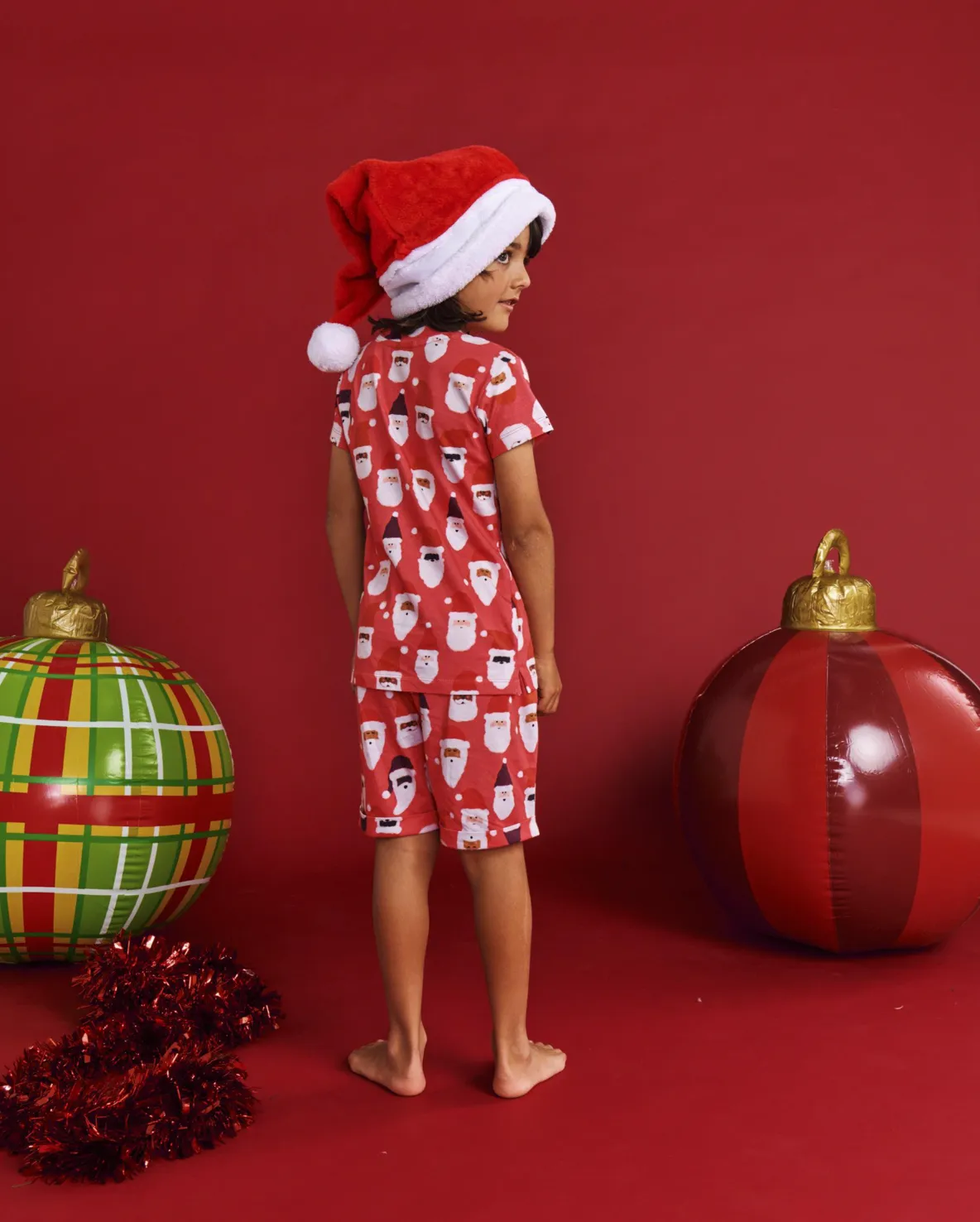 Kip & Co HoHoHo Red Organic Cotton Short Sleeve Tee & Short Pyjama Set