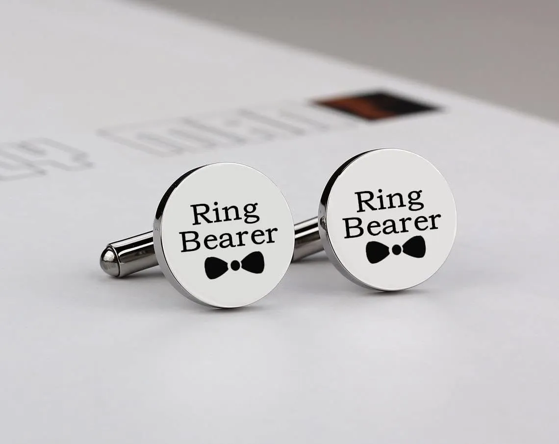Kooer Custom Personalized Cufflinks & Tie Clip Set Wedding Jewelry Cufflinks Engraved Gifts for Men