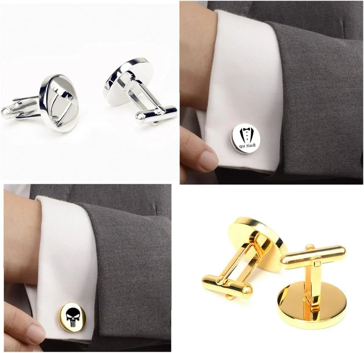 Kooer Personalized Engraved Cuff Links Tie Clip Set Custom Engrave Phrase Wedding Cufflinks Jewelry Gift for Father Dad Of all the Walks We've taken This one is my Favorite