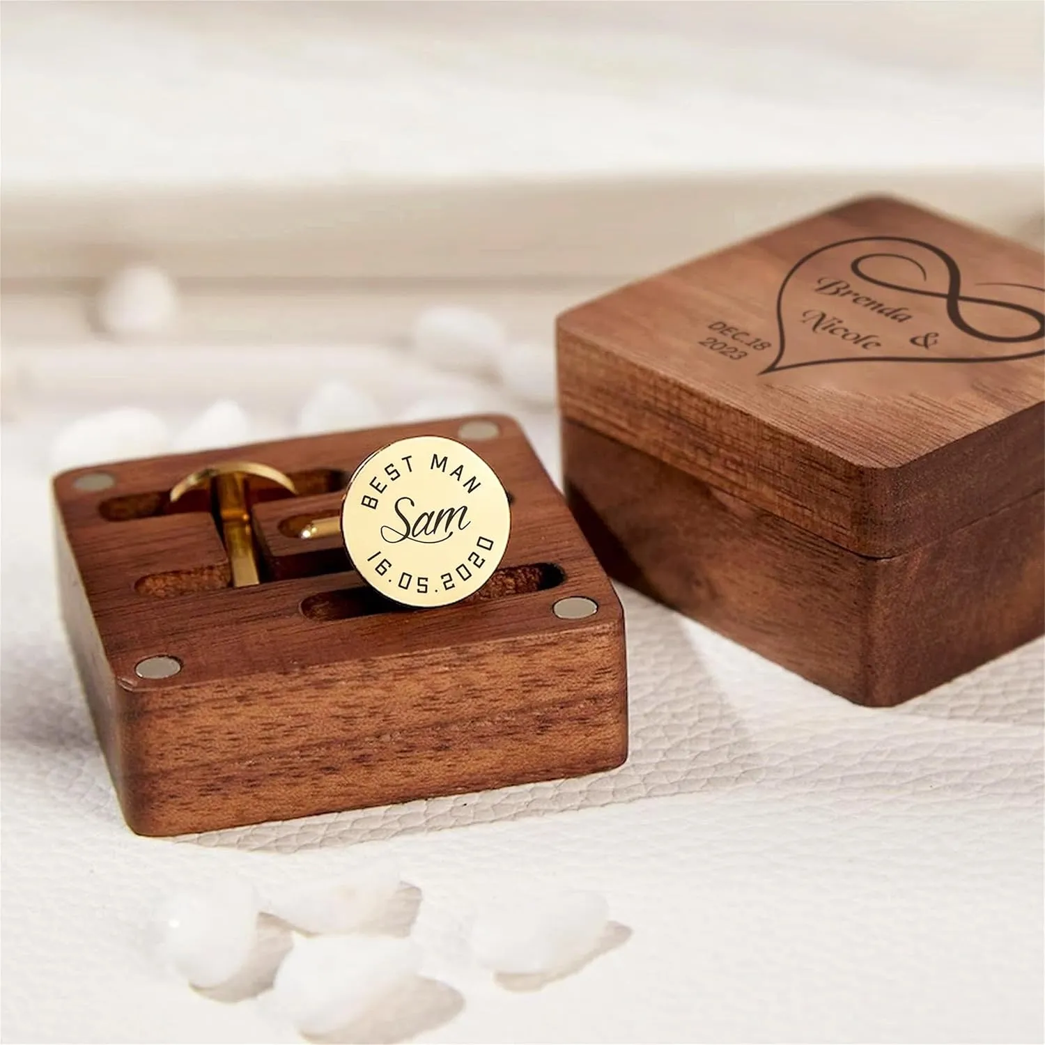 Kooer Personalized Engraved Cuff Links Tie Clip Set Custom Engrave Phrase Wedding Cufflinks Jewelry Gift for Father Dad Of all the Walks We've taken This one is my Favorite