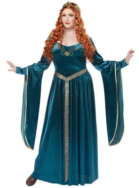 Lady Guinevere Plus Size Womens Teal Medieval Costume