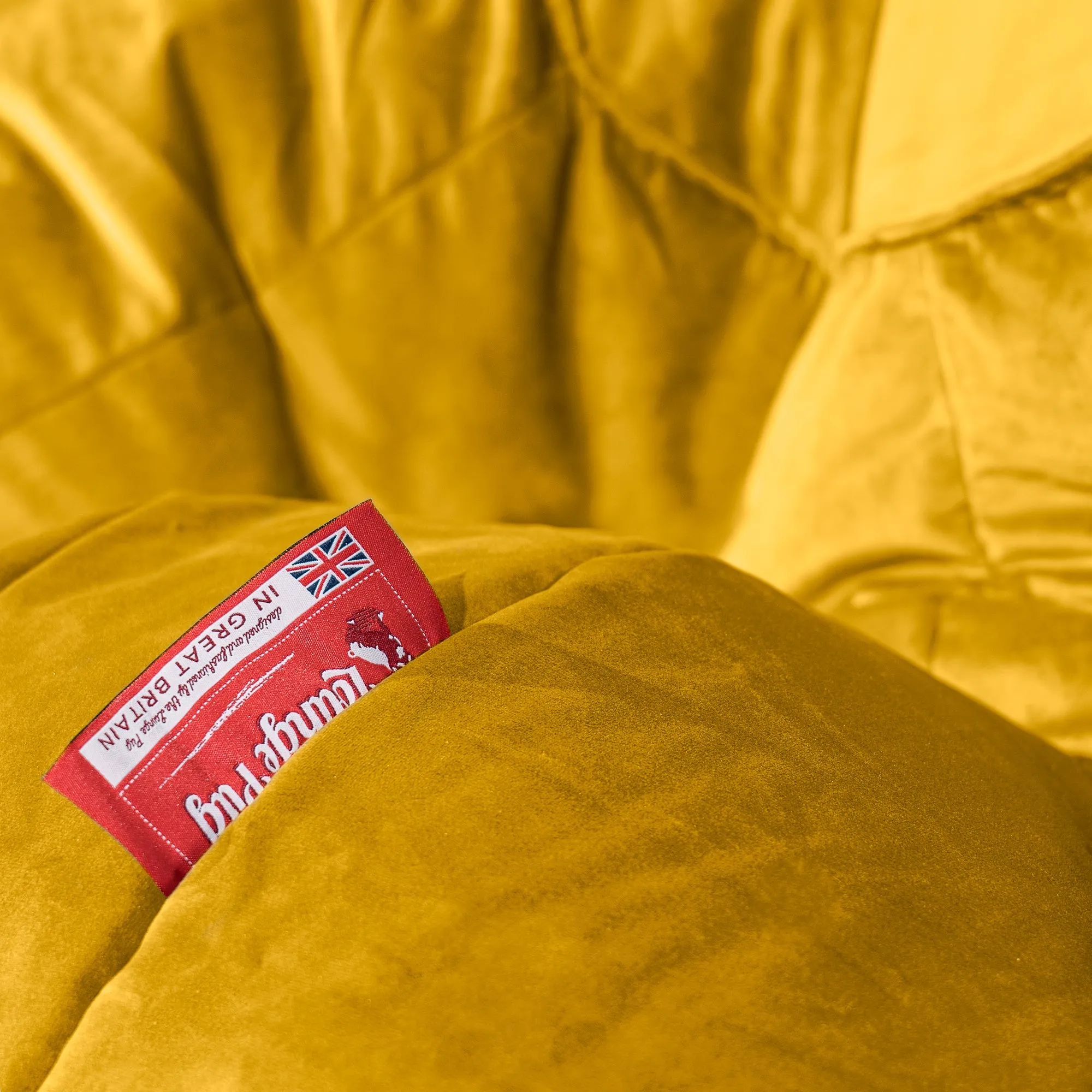 Large Footstool - Velvet Mustard
