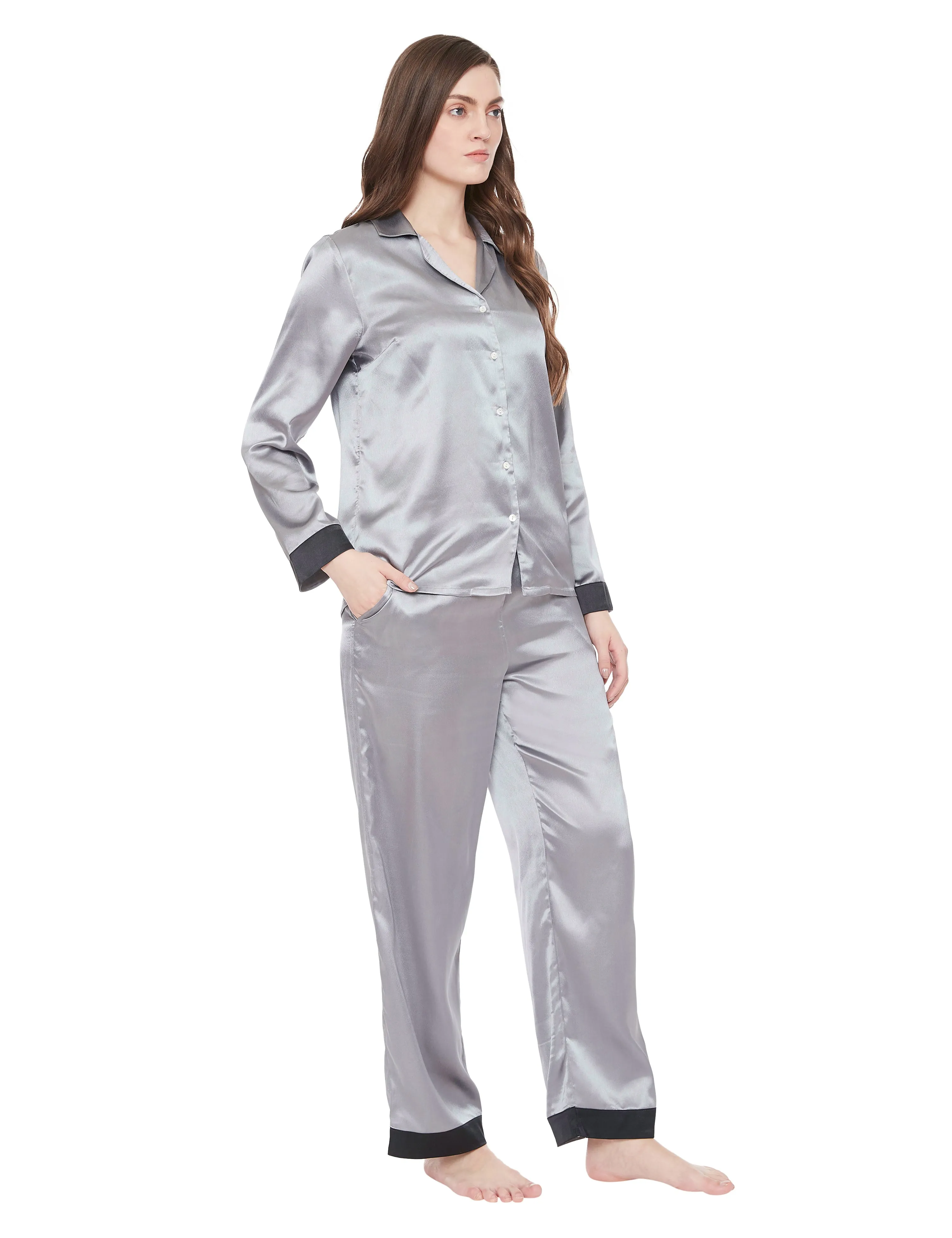 Lauren Satin Color Block Pajama Set