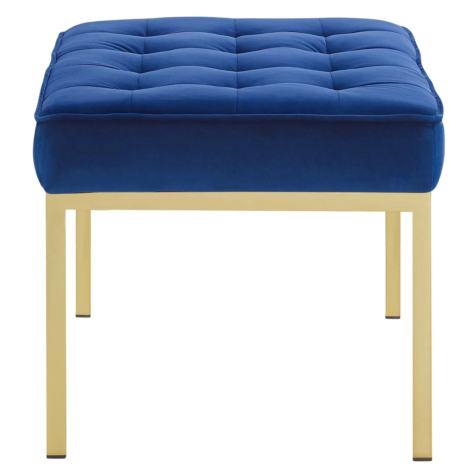 Loft Gold Stainless Steel Leg Medium Performance Velvet Bench Gold Navy EEI-3402-GLD-NAV
