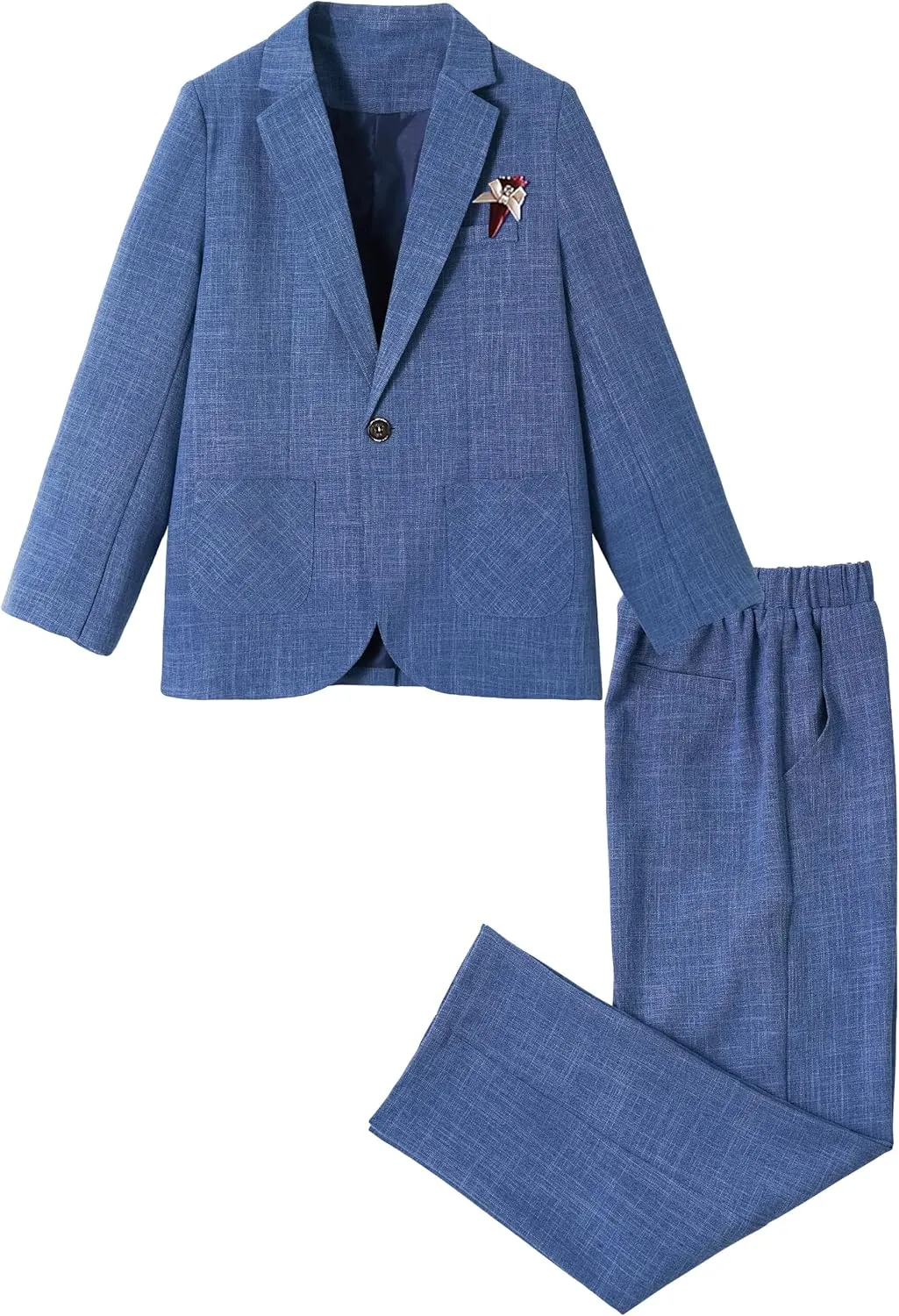 LOLANTA Kids Boys Plaid Suit Fashion Blazer Pants Set 2 Piece Formal Wear Outfit for Wedding