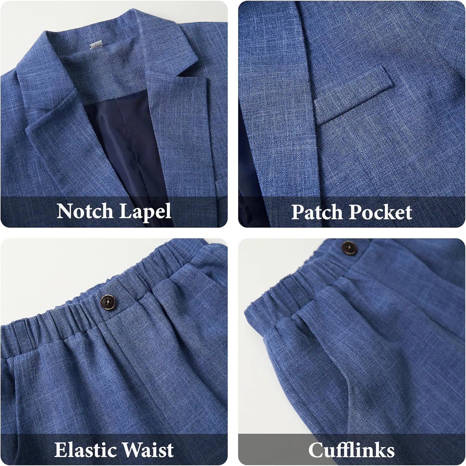 LOLANTA Kids Boys Plaid Suit Fashion Blazer Pants Set 2 Piece Formal Wear Outfit for Wedding